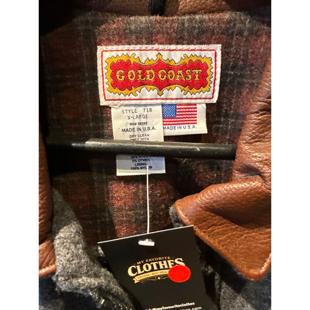 Gold Coast Mens 2005 Wrangler National Finals Rodeo Wool Leather Vest Grey XL - Picture 2 of 5